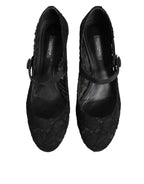 Dolce & Gabbana Black Vally Taormina Floral Lace Pumps Shoes