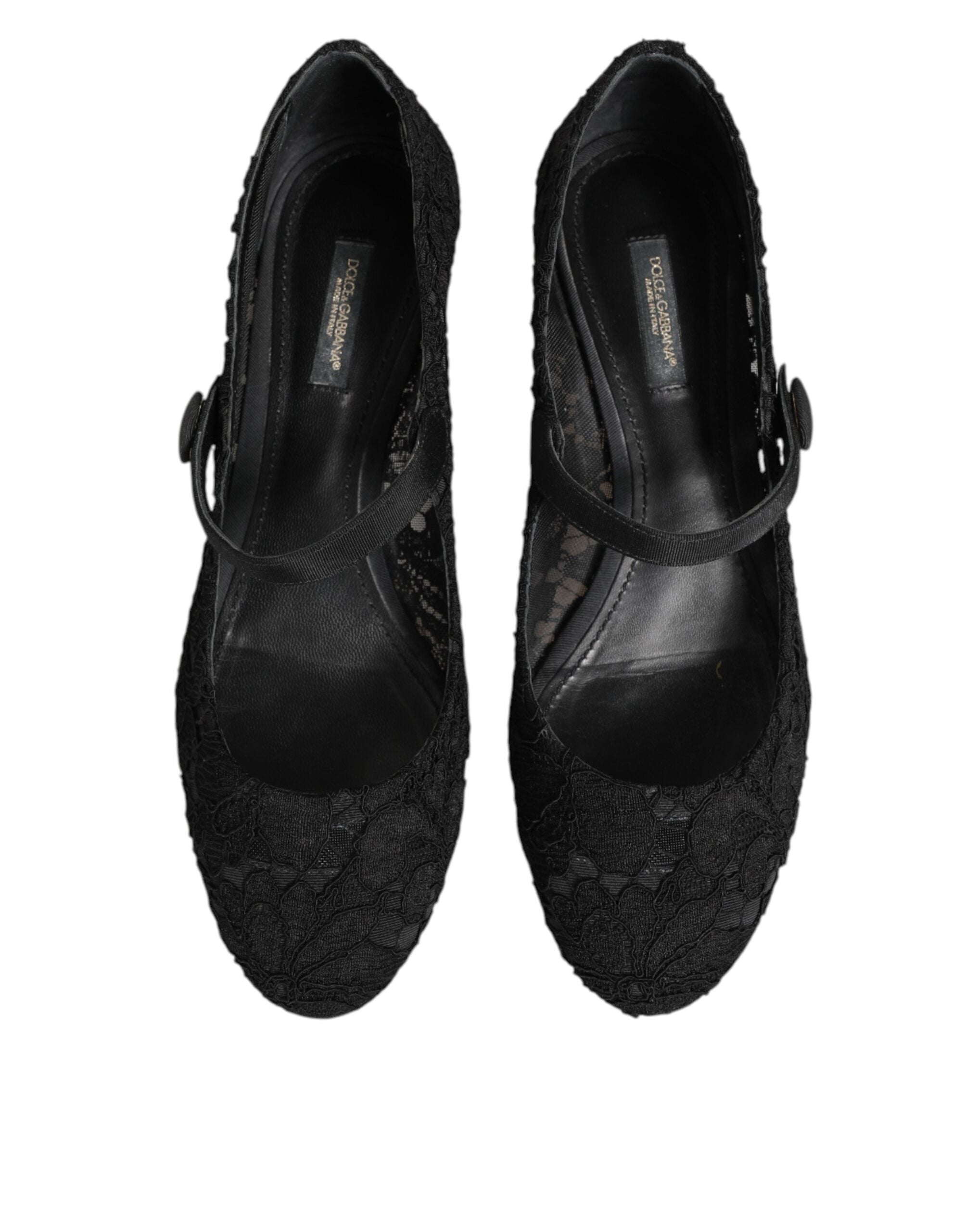 Dolce & Gabbana Black Vally Taormina Floral Lace Pumps Shoes