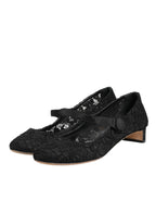 Dolce & Gabbana Black Vally Taormina Floral Lace Pumps Shoes