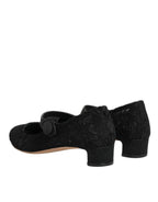 Dolce & Gabbana Black Vally Taormina Floral Lace Pumps Shoes