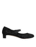 Dolce & Gabbana Black Vally Taormina Floral Lace Pumps Shoes