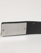 Dolce & Gabbana Black Leather Classic Metal Logo Buckle Belt