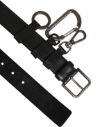 Dolce & Gabbana Black Key Ring Clip Attachments Buckle Belt