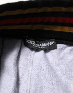 Dolce & Gabbana Black Baroque Crest Logo Men Trackpants Pants
