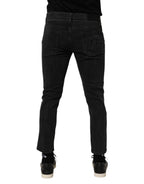 Dolce & Gabbana Dark Gray Cotton Stretch Denim Trouser Jeans