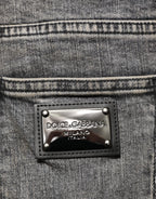 Dolce & Gabbana Gray Cotton Stretch Slim Fit Men Denim Jeans