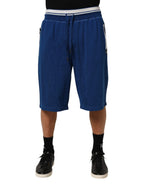 Dolce & Gabbana Blue Cotton Blend Bermuda Sweatpants Shorts