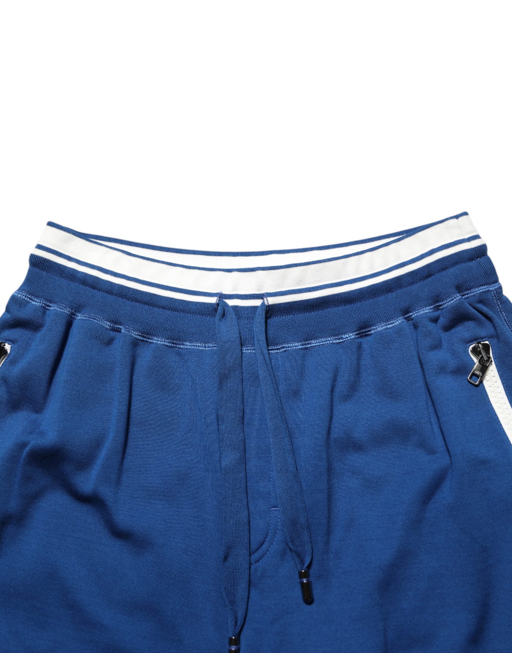 Dolce & Gabbana Blue Cotton Blend Bermuda Sweatpants Shorts
