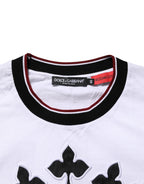 Dolce & Gabbana White Cotton Crown King Embroidery T-shirt