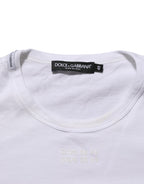 Dolce & Gabbana White Cotton Pocket Crew Neck Men Tee T-shirt