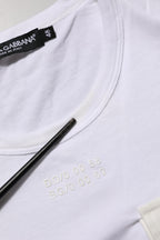 Dolce & Gabbana White Cotton Pocket Crew Neck Men Tee T-shirt