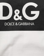 Dolce & Gabbana White Cotton Logo Print Crew Neck Men T-shirt