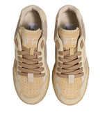 Dolce & Gabbana Beige Leather Miami Low Top Sneakers Men Shoes