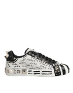 Dolce & Gabbana Black White Studded Low Top Sneakers Shoes
