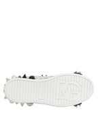 Dolce & Gabbana Black White Studded Low Top Sneakers Shoes