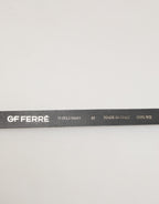 GF Ferre Black Leather Slim Gold Tone Buckle Waist Men Belt