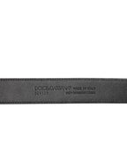 Dolce & Gabbana Black Exotic Leather Metal Logo Buckle Belt