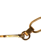 Dolce & Gabbana Black Leather Gold Chain Bag Accessory Shoulder Strap