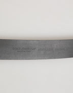 Dolce & Gabbana Black Leather Classic Metal Buckle Men Belt