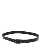 Dolce & Gabbana Black Leather Classic Metal Buckle Men Belt