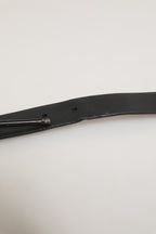 Dolce & Gabbana Black Leather Classic Metal Buckle Men Belt