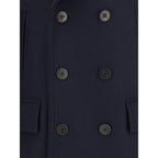 Burberry Blue Wool Coat