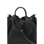 Brunello Cucinelli Black Calf Leather Bos Taurus Shoulder Bag