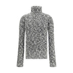 Dolce & Gabbana White Fleece Wool Turtleneck