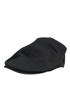 Dolce & Gabbana Black Cotton Blend Newsboy Men Cloth Cap Hat
