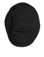 Dolce & Gabbana Black Cotton Blend Newsboy Men Cloth Cap Hat