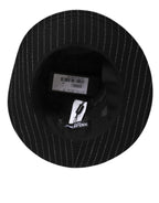 Dolce & Gabbana Black Striped Virgin Wool Men Fedora Capello Hat