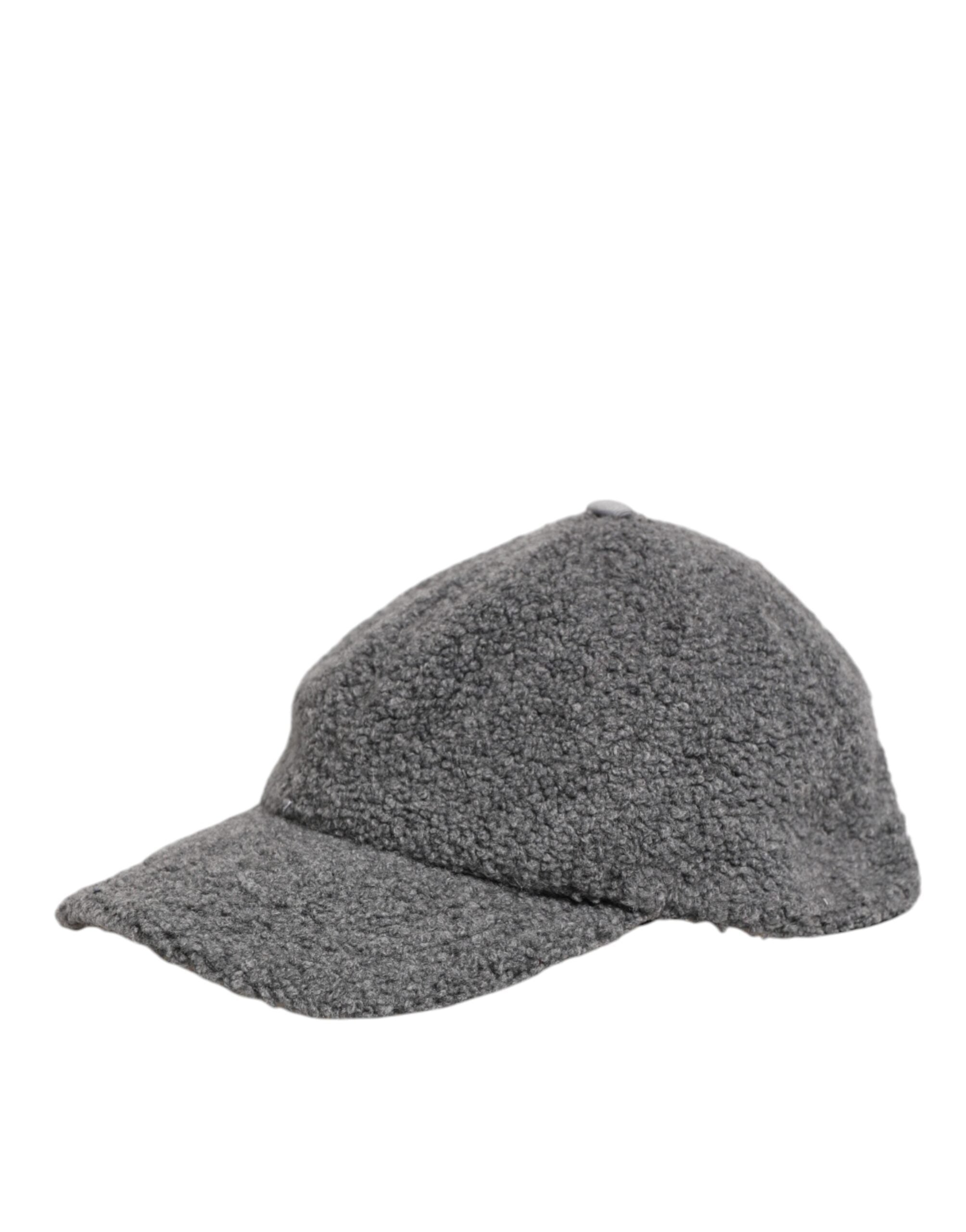 Dolce & Gabbana Gray Wool Fleece Rapper Men Baseball Capello Hat