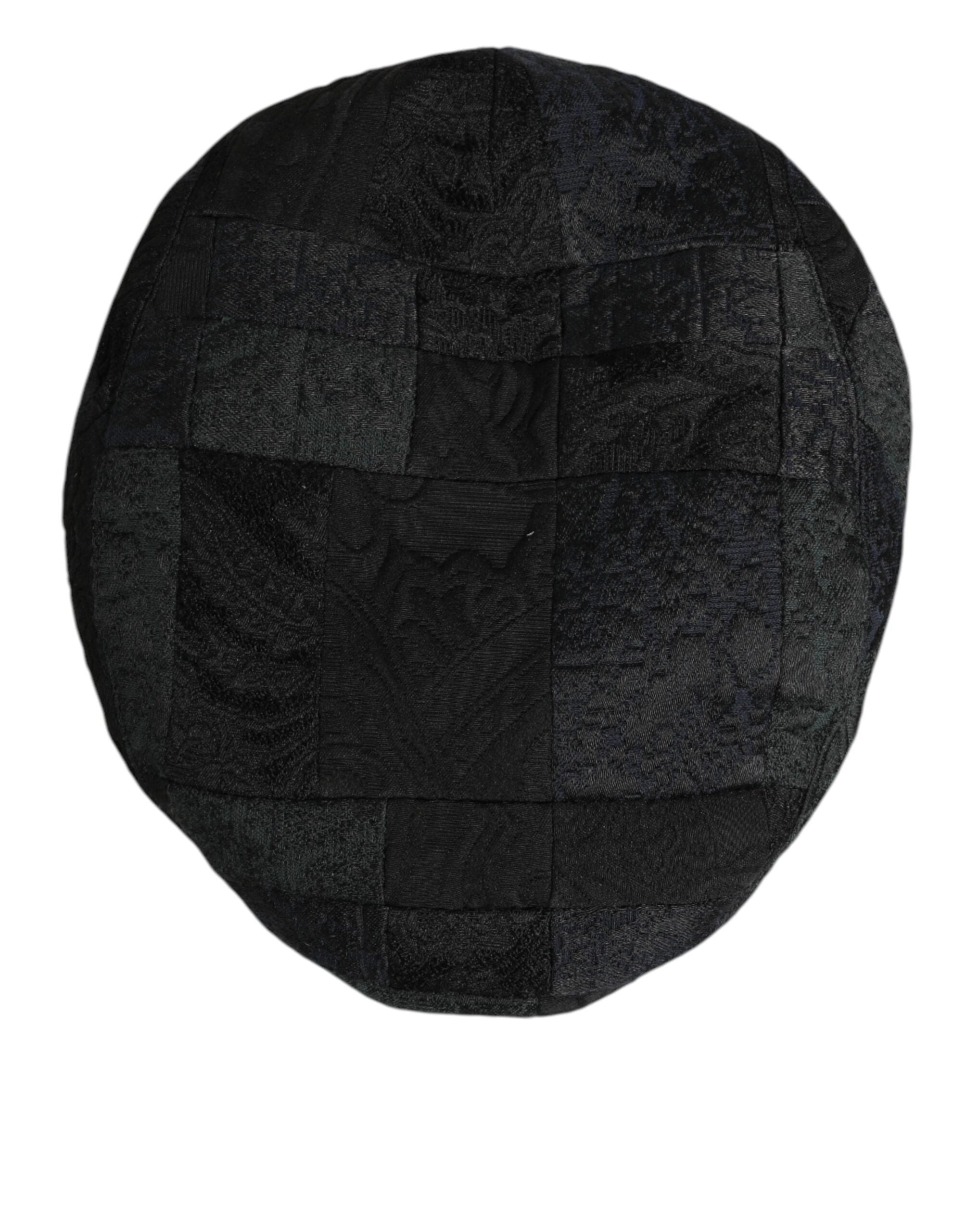 Dolce & Gabbana Black Polyester Newsboy Men Cloth Capello Hat