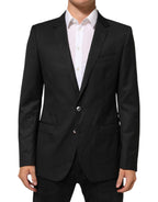 Dolce & Gabbana Black Single Breasted Men Coat MARTINI Blazer