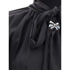 Max Mara Black Silk Blouse