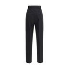Max Mara Black Fleece Wool Dress Pants