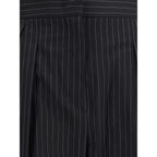 Max Mara Black Fleece Wool Dress Pants