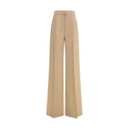 Max Mara Beige Fleece Wool Casual Pants