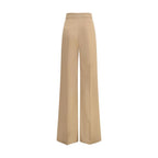 Max Mara Beige Fleece Wool Casual Pants