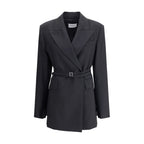 Max Mara Black Fleece Wool Full-Length Jacket