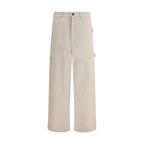 Max Mara Cream Cotton Cargo Pants