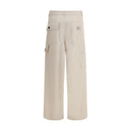 Max Mara Cream Cotton Cargo Pants