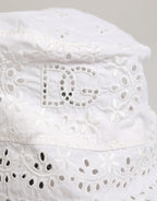 Dolce & Gabbana White Nylon Cut Out Bucket Logo Capello Hat