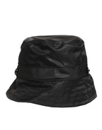 Dolce & Gabbana Black PVC Wide Brim Men Bucket Capello Hat
