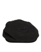 Dolce & Gabbana Black Cotton DG Logo Newsboy Cloth Capello Hat