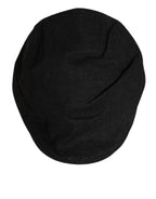 Dolce & Gabbana Black Cotton DG Logo Newsboy Cloth Capello Hat