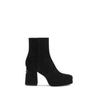 Valentino Garavani Black Calf Leather Bos Taurus Ankle Boots