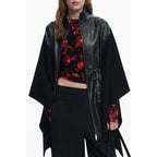 Desigual Black Polyester Women Poncho