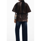 Desigual Brown Polyethylene Women Poncho