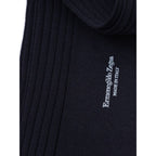 ZEGNA Navy Blue Wool Socks